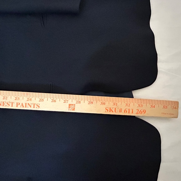 Mani Navy Blue Crepe Wool Solid Classic Blazer Made In Italy 3 Button - Picture 7 of 14